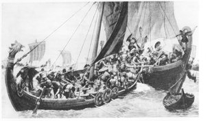 Vikingschepen door English School
