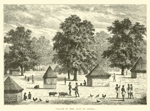 Dorp in Bihe, Oost-Angola