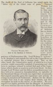 Burggraaf Wolmer, MP, erfgenaam van het graafschap Selborne (gravure) door English School