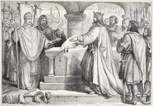 Bezoek van Karel de Grote aan de paus, illustratie uit The History of Protestantism door James Aitken Wylie (1808-1890), gepubliceerd 1878