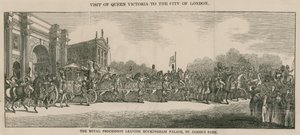 Bezoek van Koningin Victoria aan de City of London, vertrek uit Buckingham Palace door English School