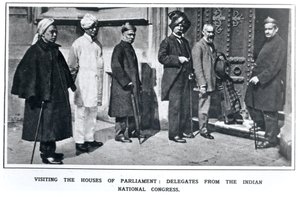 Bezoek aan het Parlement: Afgevaardigden van het Indian National Congress, 1919 door English School