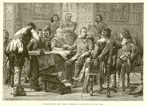 Wallenstein en Tilly houden een krijgsraad (1626) door English School