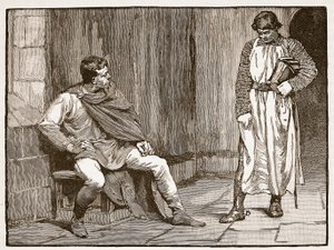 Bekentenis van Waltheof, illustratie uit Cassells Illustrated History of England door English School