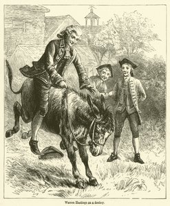 Warren Hastings op een ezel