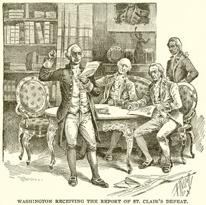 Washington ontvangt het verslag van St. Clairs nederlaag