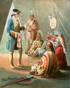 Washingtons eerste toespraak tot de Indianen door English School
