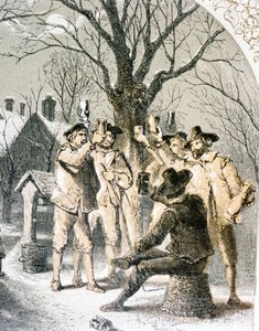 Wassailing de appelbomen, 1840