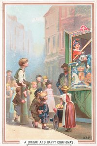 Kijken naar een Punch en Judy Show, Kerstkaart