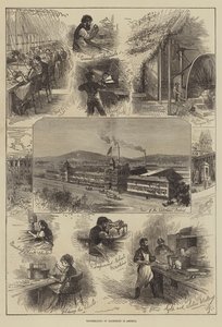 Horlogemaken door machines in Amerika (gravure) door English School
