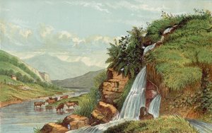 Waterval en vee door English School