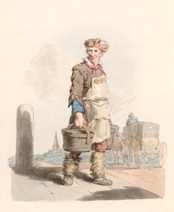 Waterman bij een koetsstandplaats