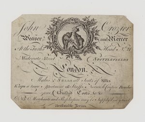 Wever en Stoffeerder, John Crozier, handelskaart door English School