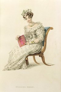Trouwjurk, modeplaat uit Ackermanns Repository of Arts door English School