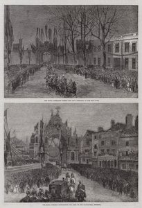 Huwelijk van de Prins van Wales en Alexandra van Denemarken (gravure) door English School