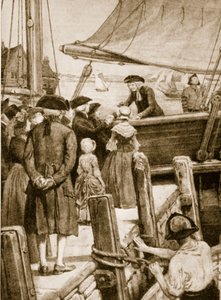 Wesley aan boord van The Prince of Wales in 1787 neemt afscheid van de Ieren door English School