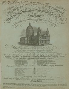 Westdeur ticket voor de jubileumbijeenkomst van de Charity Children door English School