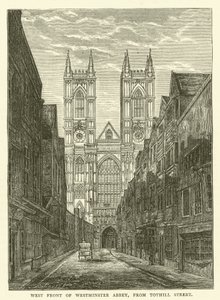 Westgevel van Westminster Abbey, vanaf Tothill Street door English School