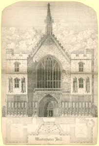 Westminster Hall, Londen, inclusief een grondplan van het gebouw door English School