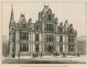 Westminster Town Hall, geopend door de hertog van Buccleuch, Hoge Stadhouder door English School