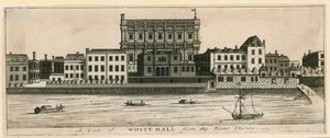 Whitehall vanaf de rivier de Theems door English School