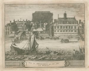 Whitehall vanaf de rivier de Theems door English School