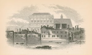 Whitehall vanaf de rivier de Theems door English School