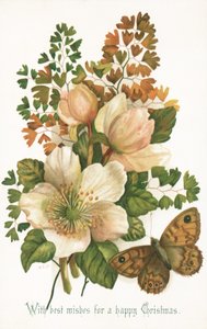 Wilde Rozen en Vlinder, Kerstkaart door English School