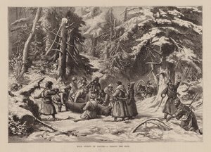 Wilde sporten van Rusland, I, Het nemen van de huid (gravure)