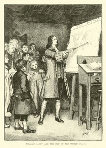 William Carey en de kaart van de wereld door English School
