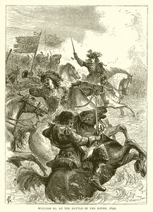 Willem III bij de Slag aan de Boyne, 1690 door English School