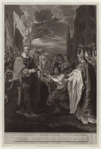 Willem I ontvangt de kroon van Engeland door English School