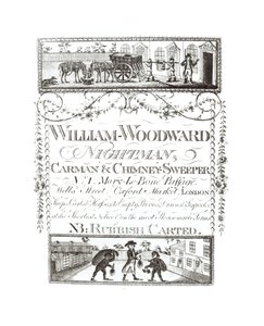 William Woodward, Nachtman, Carman en Schoorsteenveger, No. 1 Mary-Le-Bone Passage, Wells Street, Oxford Market, Londen door English School