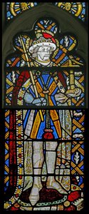 Raam Ew met St. Alban - met juwelen van ingelegd glas door English School