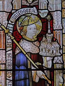 Raam Ew met St. Ethelbert (verkeerd gelabeld als Edward de Belijder in de 19e eeuw!) door English School