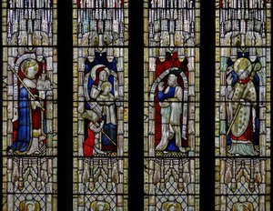 Raam Ew met St. Ethelbert, St. Anna en de Maagd, Joachim, St. Thomas van Hereford door English School