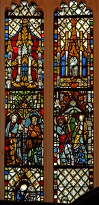 Raam met St. Petrus en St. Paulus; de Aankondiging door English School