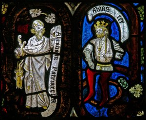 Raam Ew met Jesseboom figuren: Abraham en Abias