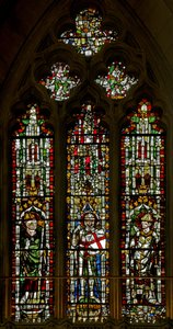 Raam N2 met St. Blasius, St. Joris en een paus (Leo?)
