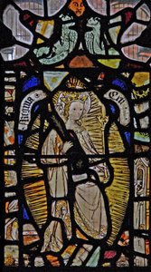 Raam NaE met de Maagd Maria als Regina Celi of Koningin van de Hemel