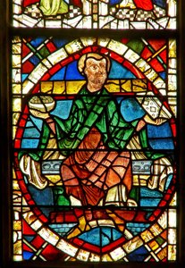 Raam met een genealogische figuur: Jechonias