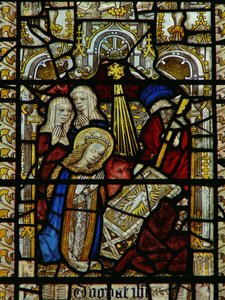Raam met de geboorte van Christus