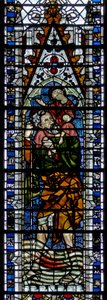 Raam w2 met St. Christoffel door English School
