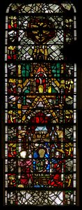 Raam w42 met St. Catherine in gevangenschap door English School