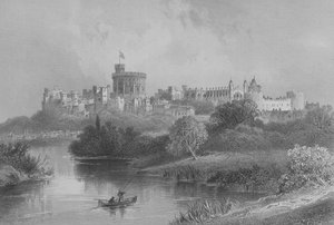Windsor Castle, uit The Gallery of Geography door Rev. Thomas Milner, gepubliceerd ca. 1880