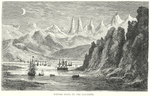 Winterlandschap in de Lofodens (gravure) door English School