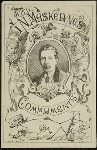 Met de complimenten van J. N. Maskelyne, ca. 1875 (gravure) door English School