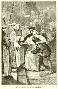 Wolsey betreedt Leicester Abbey door English School