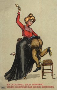Vrouw slaat haar man met een schoen