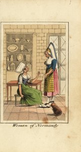 Vrouwen van Normandië, Frankrijk, in een keuken door English School